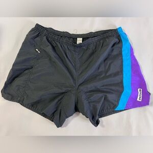Vintage HIND Men’s Shorts Black Purple Sz X-Large‎ Nylon Made USA